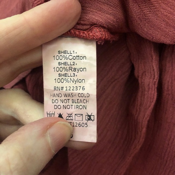 Mustard Seed Marina mineral wash dress cranberry S - Picture 7 of 7